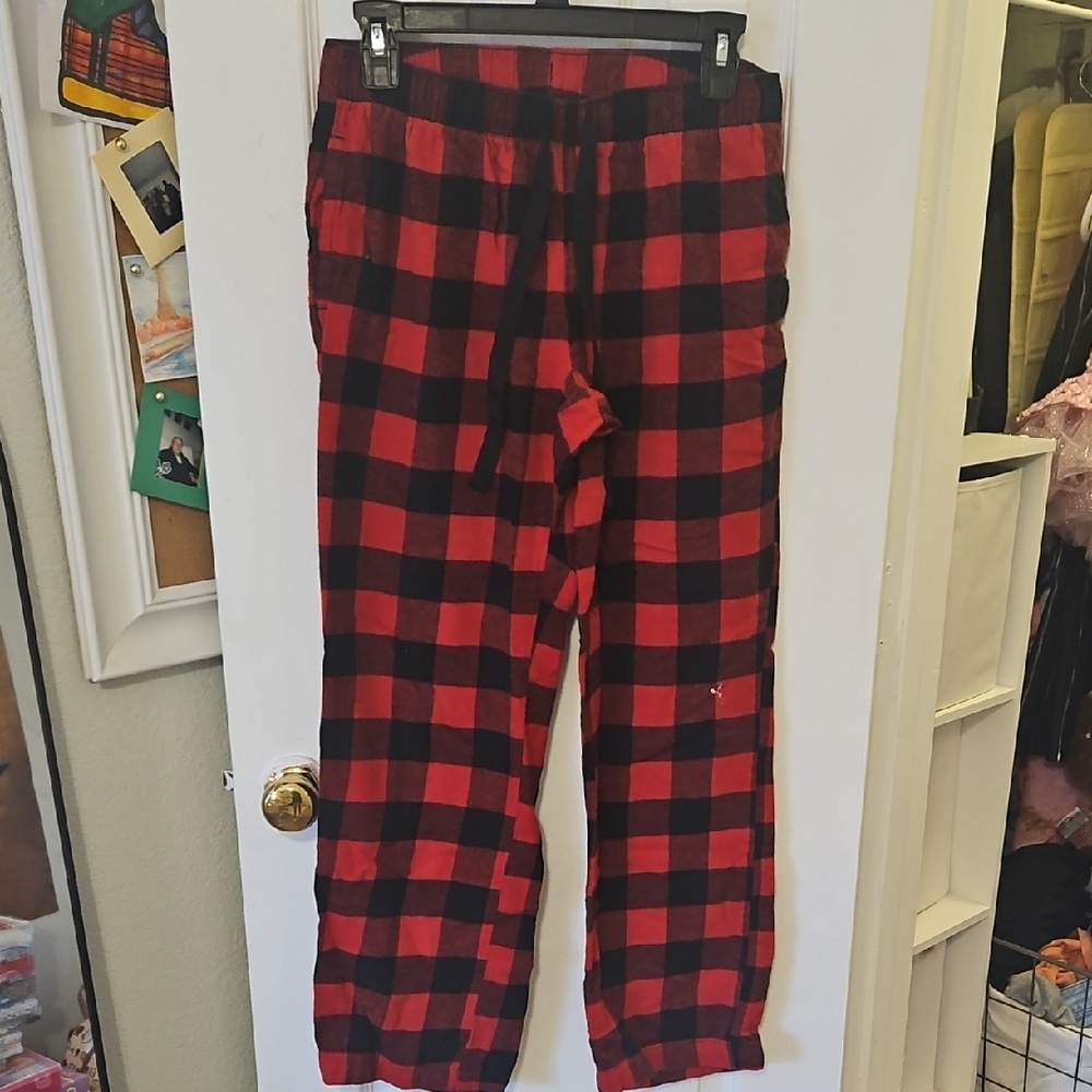 Red and Black Plaid Pajama Pants